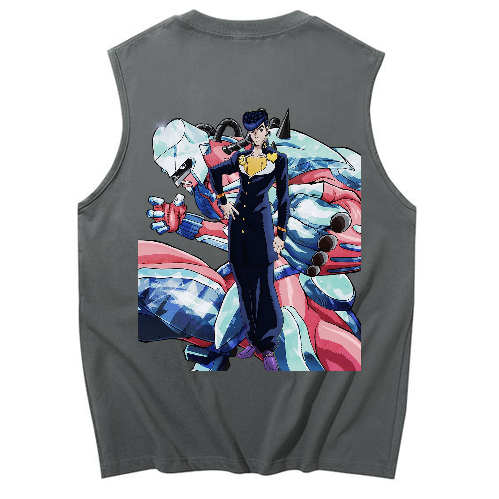 （画像用） ジョジョの奇妙な冒険 ひがしかた じょうすけ JoJo's Bizarre Adventure Higashikata Josuke コットン100％タンクトップ（背面プリント）